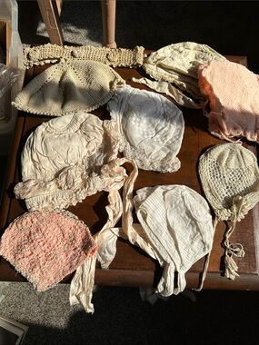 Vintage-Inspired crochet lace Baby Bonnets